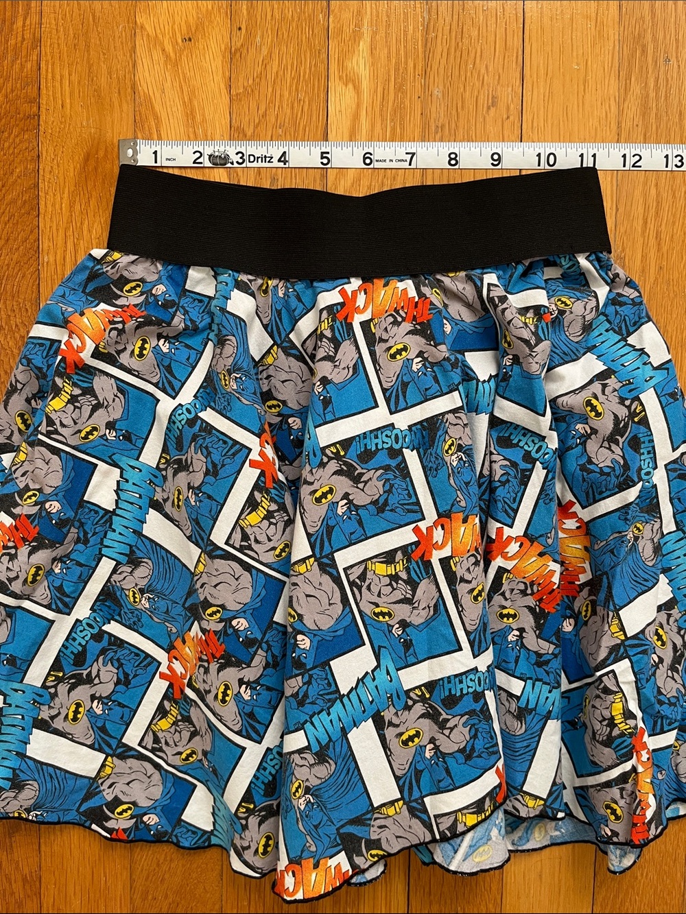 Handsewn DC Comics Batman Mini Skater Flare Circle Skirt 22” Elastic Waist - Picture 8 of 10